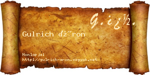 Gulrich Áron névjegykártya